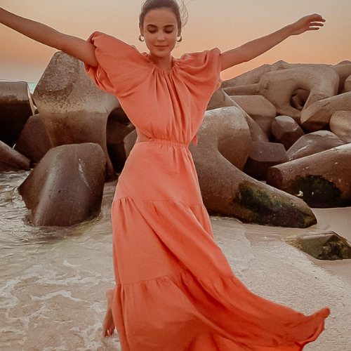 Marcella Orange Maxi Dress