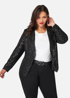 Black sequin jacket edge to edge design