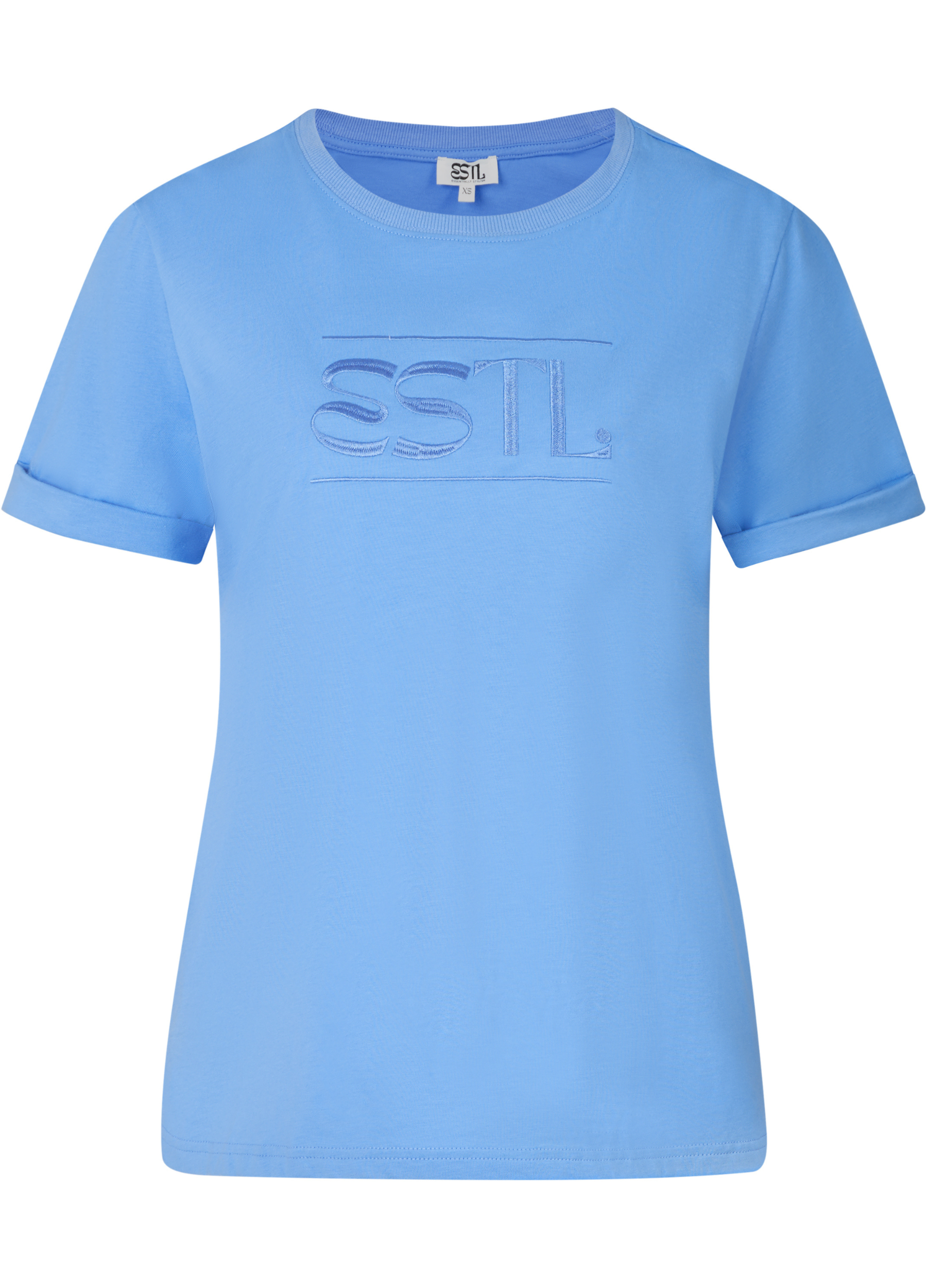 Cornflower blue Tshirt with embroidered logo design from ESTL 