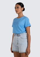 Cornflower Blue ESTL logo tshirt in cotton