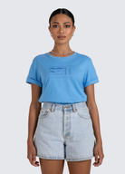 Cornflower Blue ESTL logo tshirt in cotton