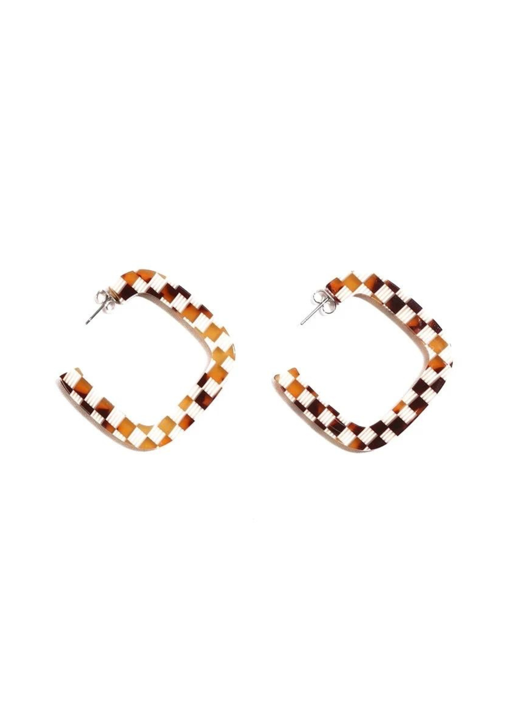 Gingerbread Checkers Earrings