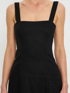 Black midi dress with tie back  from Kivari 