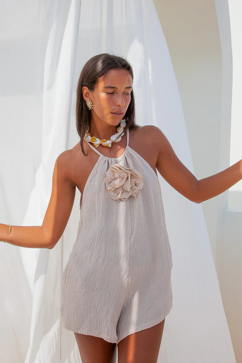 Neutral Bingin Playsuit from Palm Collective