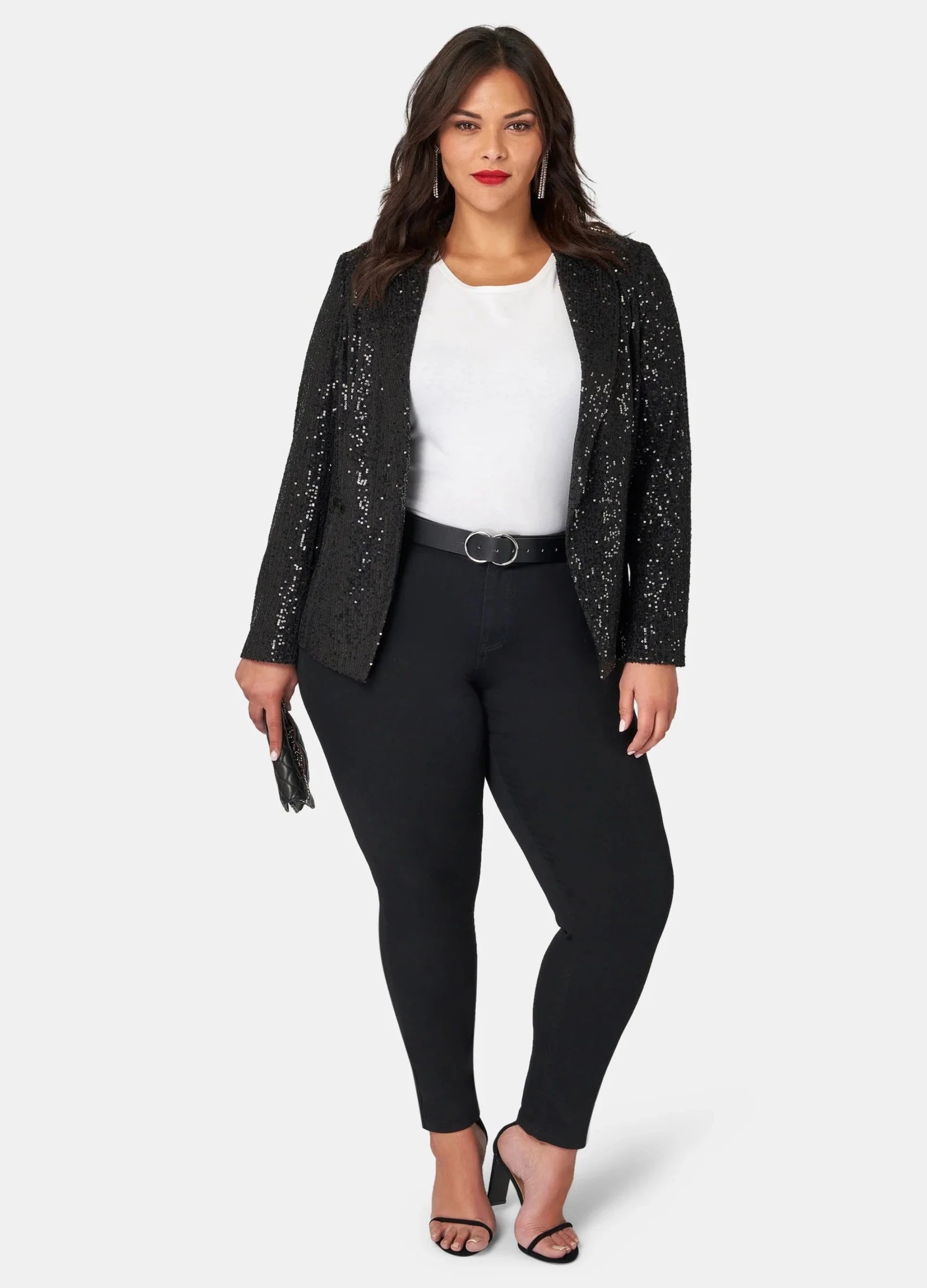 Black sequin jacket edge to edge design