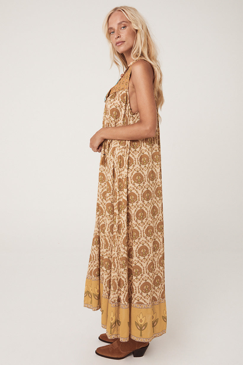 Spell Chateau Maxi Dress in Champagne