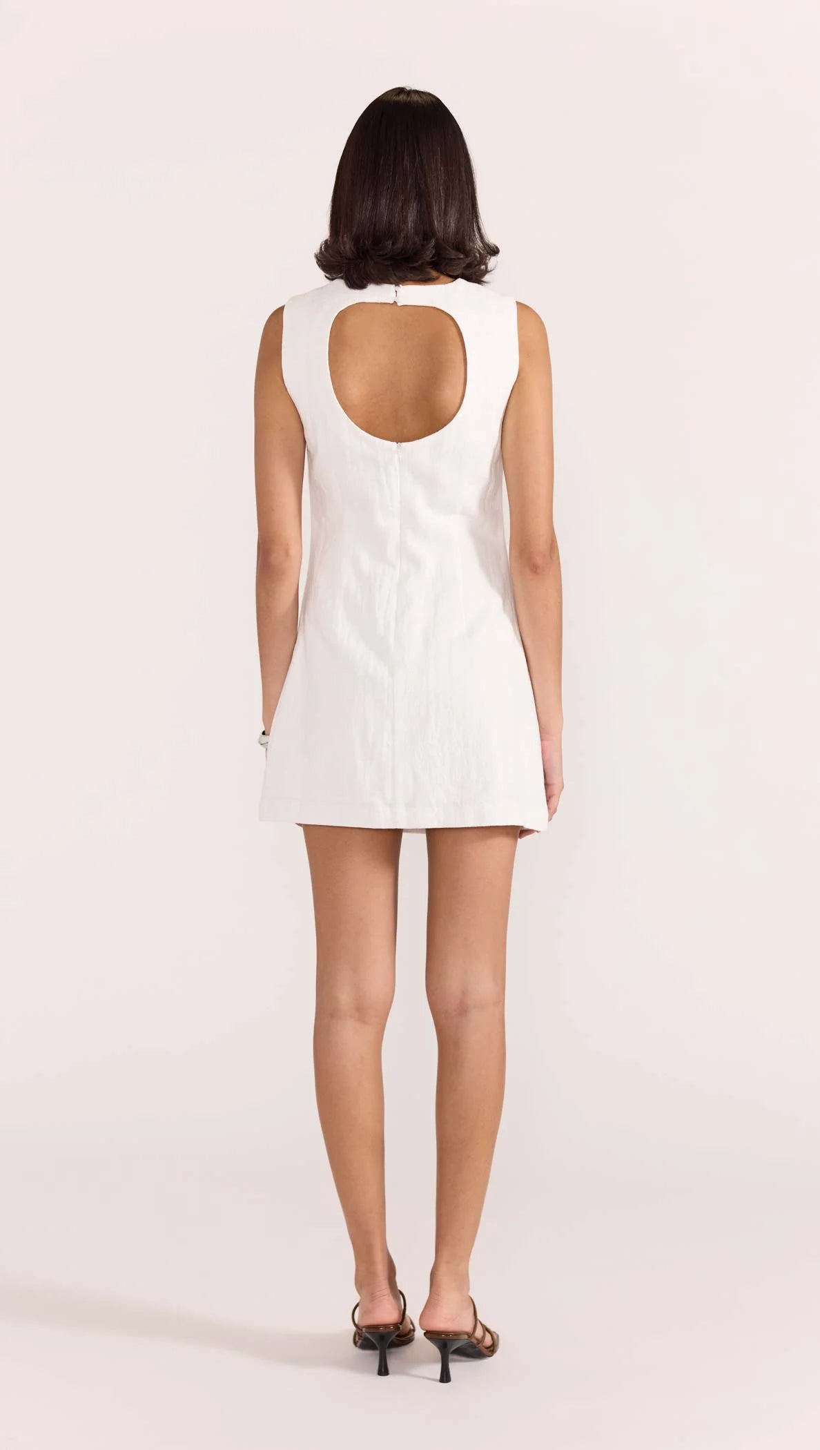 White mini shift dress in Linen Cotton from Staple the Label