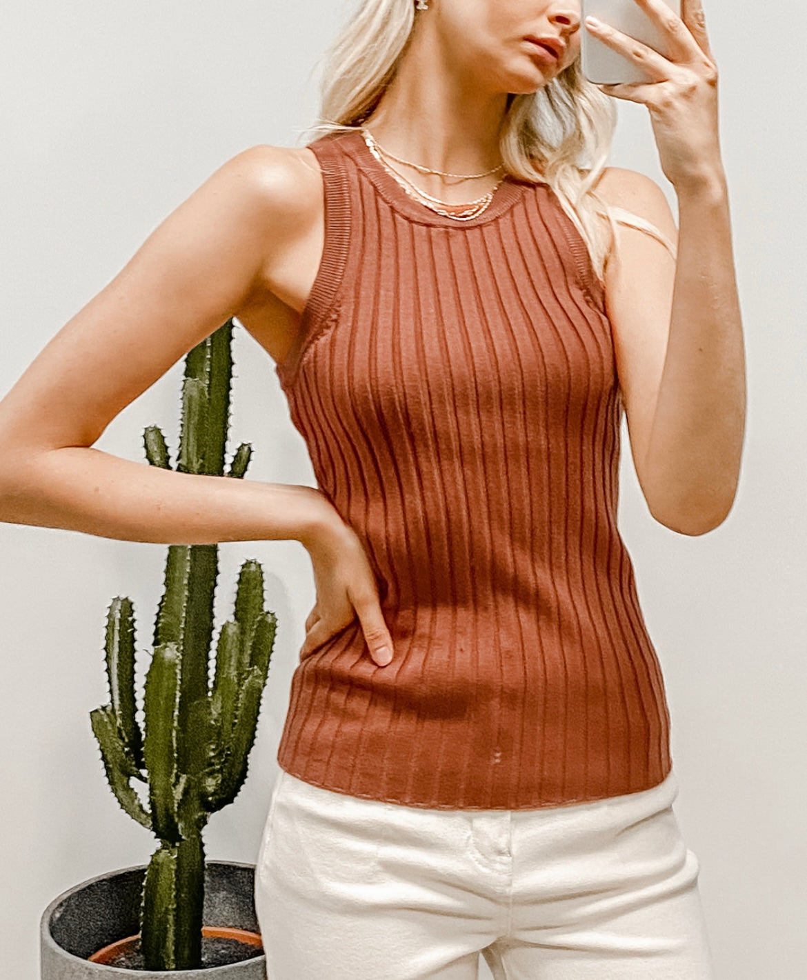 Copper knitted tank from paper heart