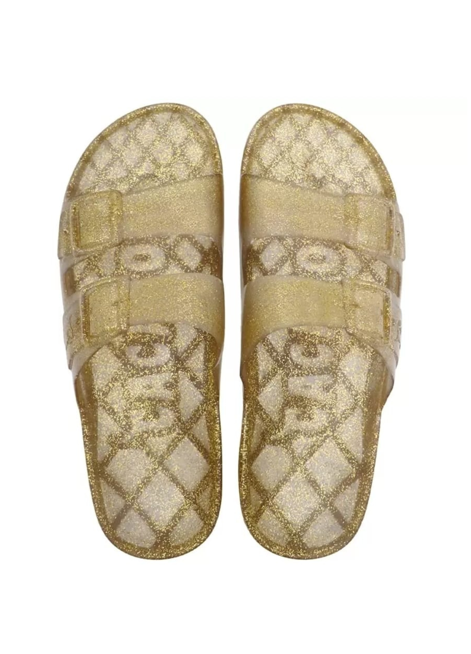 Gold Glitter Cacatoes Waterproof Sandals