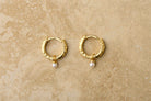 Gold Hoop earrings with pearl from indigo and wolfe