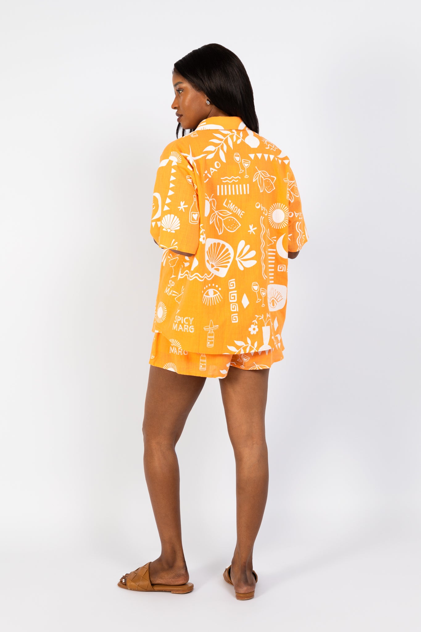 Orange printed shirt set from She Creates Stories 