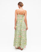 Pale Green maxi dress with coloured flowers