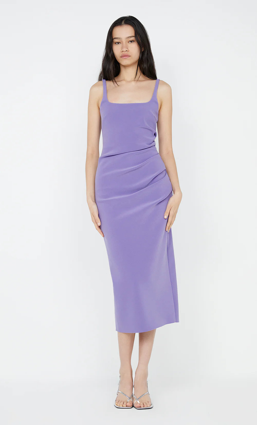 Karina Tuck Dress in grape purple 