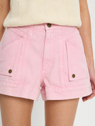 Pink Denim Short from Kivari with patch pockets