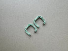 Kitty Paloma Mint Terrazo Hoop Earrings flat lay