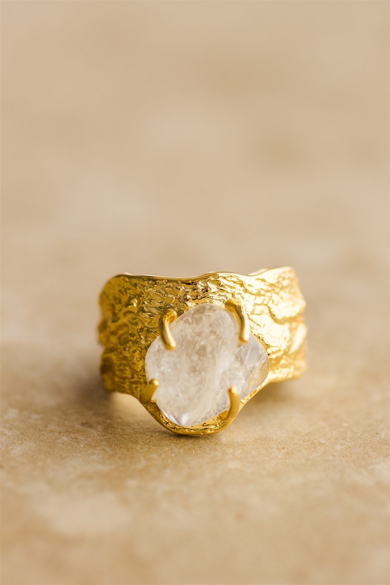 Nohea precious gem ring made in gold plated sterling silver 