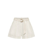 Pippa Denim Shorts in Sand with belt