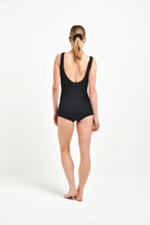 Black seersucker knitted playsuit from One Peace 