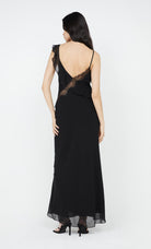 Black Maxi Dress with Black Lace Detailing