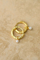 Gold Hoop earrings with pearl from indigo and wolfe