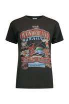 Spell charcoal biker tee with wonderland motif