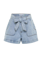 Light Blue Tailored Patch Pocket Short