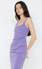 Karina Tuck Dress in grape purple 