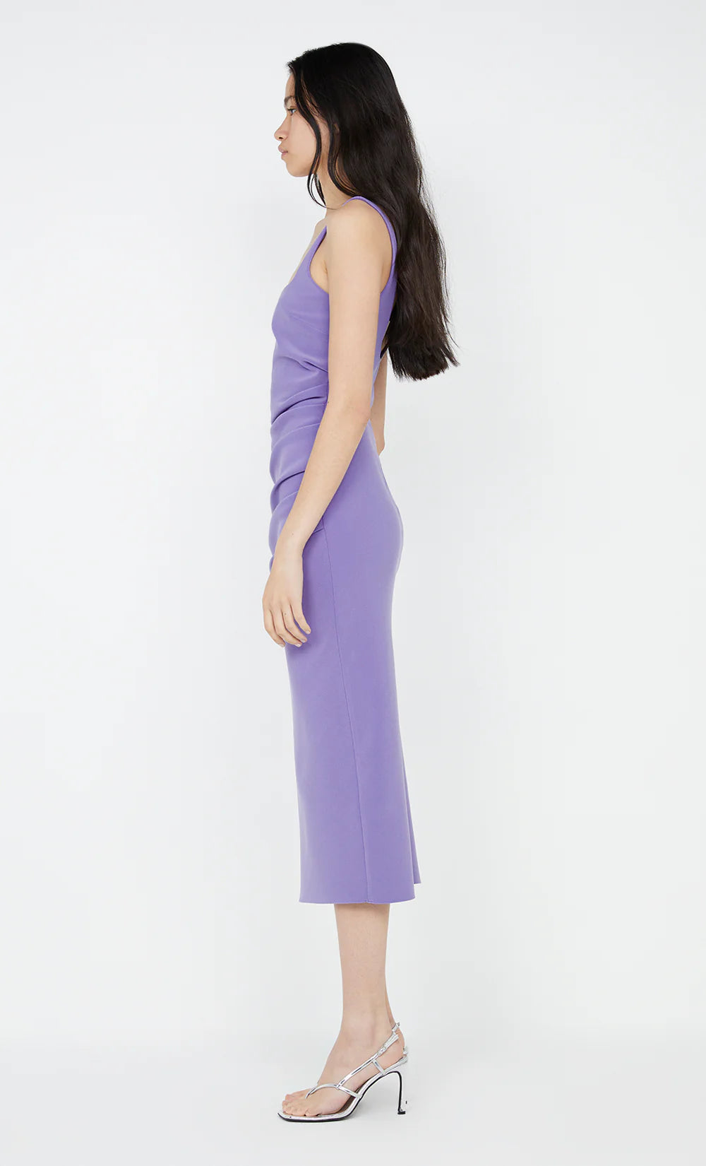 Karina Tuck Dress in grape purple 