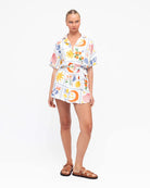 Costa Mini Dress from Paper Heart - printed shirt dress mini length