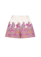 Shorts with white base and pink paisley print details from Tigerlily Australia