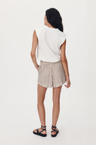 Stripe Cotton Poplin Short with elasticated waistband